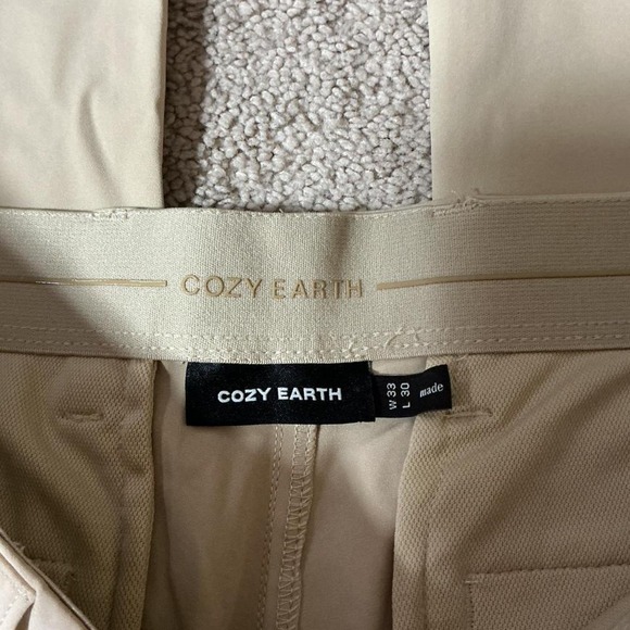 Cozy Earth Mens Stretch Performance Pants Sand Beige 33x30 CEM0059 - Picture 2 of 6
